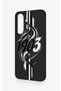 Samsung A37 Compatible Black and White Ivy Patterned Silicone Case - 4