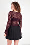 Floral Pattern Lace Boat Neck Blouse Women's Blouse 5867118 - 7