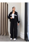 Black-Navy Blue Parachute Track Suit - 7392 - 4