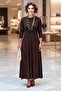 Brown Pleated Modal Fabric Dress