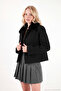 Cotton Detachable Fur Collar Detailed Cashmere Coat Women's Coat 6811149 - 3