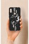 Huawei Y6 2019 Compatible Black and White Ivy Patterned Silicone Case