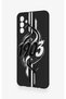 Samsung A04S Compatible Black and White Ivy Patterned Silicone Case - 4
