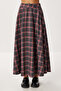 Checkered Pleated Flared Woven Skirt Lnt0044 Gray Red - 4
