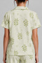 Women's Short-Sleeved Patterned Green Pajama Set 4733 - 5