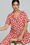 Women's Short Sleeve Comfort Red Pajama Set 4725 - 5