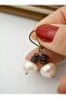Gemstone and Pearl Earrings - Multicolor - - 2
