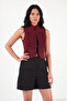 Hakim Collar Lined Button Detailed Napoleon Vest Women's Vest 611Yl151 - 2