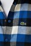 Men's Loose Fit Button-Down Linen Shirt Relaxed Fit Cotton Checkered Men's Shirt Blue - 5