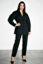 Black Puffy Sleeve Jacket with Pocket Detail - 3