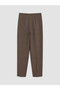 Seray New Season Brown High Waist Pleated Women's Fabric Trousers - 6