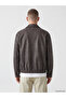 Standard Fit Shirt Roba Collar Men's Leather Look Jacket for Style Enthusiasts from Uzg Store - 6