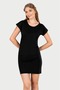 Women's Black Modal Off-Shoulder Basic Dress