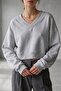 Women's V-Neck Crop Oversize Sweatshirt