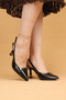 Women's Thin Heeled Buckle Croc Evening Dress Shoes High Heels - 2