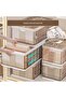 Foldable Plastic Organizer Drawers - Pullable Closet Wardrobe Organizer,47L x 30W x 22H Stackable St - 7