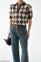 Women's Polo Collar Diamond Pattern Wool Sweater - 2