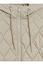 Hooded Quilted Women's Puffer Coat - 7