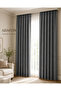 Anthracite Adafon Soft Velvet Textured Cornice Stylish Decorative Living Room Curtain Background Curtain