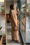 Women's Ribbed Knit Zipper Collar Hijab Knitwear Dress - 2