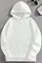 Unisex 3 Thread Cotton White Sweatbear Print Loose Fit Sweatshirt Hoodie - 2