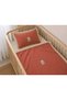 Teddy Bear Embroidered Muslin Baby Blanket and Pillowcase Set – Tile Pattern with Ruffle Detail - 2