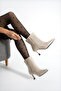 Women's Stiletto Heeled Pointed Toe Ankle Zipper Boots - 4