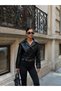 Women's Crop Leather Jacket - 4
