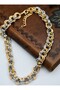 Two-Color Choker Necklace - Multi-Color - - 5