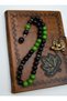 Green Agate and Onyx Prayer Beads - Multi-Colored - - 5