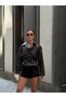 Women's Crop Leather Jacket - 5