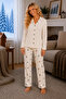 Patterned Milan Knitted Long Sleeve Women's Buttoned Pajama Set - 2