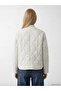 Mock Neck Quilted Women's Coat - 4