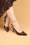 Women's Thin Heeled Buckle Croc Evening Dress Shoes High Heels