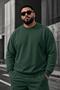 John Men's Two-Drawstring Hooded Solid Color Casual Oversized Large Size Crew Neck Sweatshirt