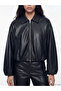 Esvab • Modern & Distinctive Women's Loose Fit Bomber Leather Look Jacket - 3
