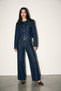 Navy Blue Jacket with Pocket and Button Details & Loose-Fit Jeans Set