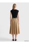 Two Mt Shop Quality Lcw Vision Black Color Block Standard & Regular Oval Neck Midi Dress - 4