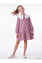 Esvab • Modern & Distinctive Bebe Roba Collar Checkered Embroidered Girls' Gabardine Dress