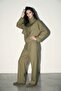 Olive Zippered Jacket and Relaxed Fit Drawstring Pants Set - 2