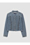 I Dik Roba Collar Ornamented Buttoned Women's Jean Jacket from Freezen Store - 7