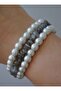Labradorite and Onyx Bracelet Set - Multicolor -
