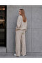 Women's 3 Thread Compact Half-Zip Sweatshirt & Palazzo Sweatpants Set - 4