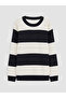 Two Mt Shop Quality Lcw Kids Navy Blue Oval Collar Striped Boys' Knit Sweater