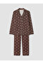 Two Mt Shop Quality Lcw Dream Brown Combed Cotton Patterned Long Sleeve Women's Pajama Set - 5