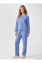 Esvab • Modern & Distinctive Bebe Roba Collar Checkered Embroidered Women's Pajama Set - 2