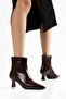 Brown Patent Leather Heeled Women's Boots - 4