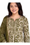 Olive Green Viscose Floral Geometric Block Print Kurta Set - ALV2208 | Olive Green-Size:L-40-Inches - 3