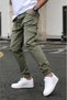 Men's Cargo Pants Cotton Jogger Pants with Elastic Waist and Cuffs - 2