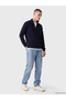 Half Zipper Fisherman Roba Collar Men's Knitwear Sweater for Style Enthusiasts from Uzg Store - 3